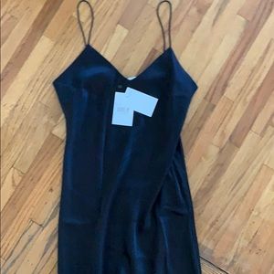 Anine Bing NWT black silk spaghetti Strap dress
